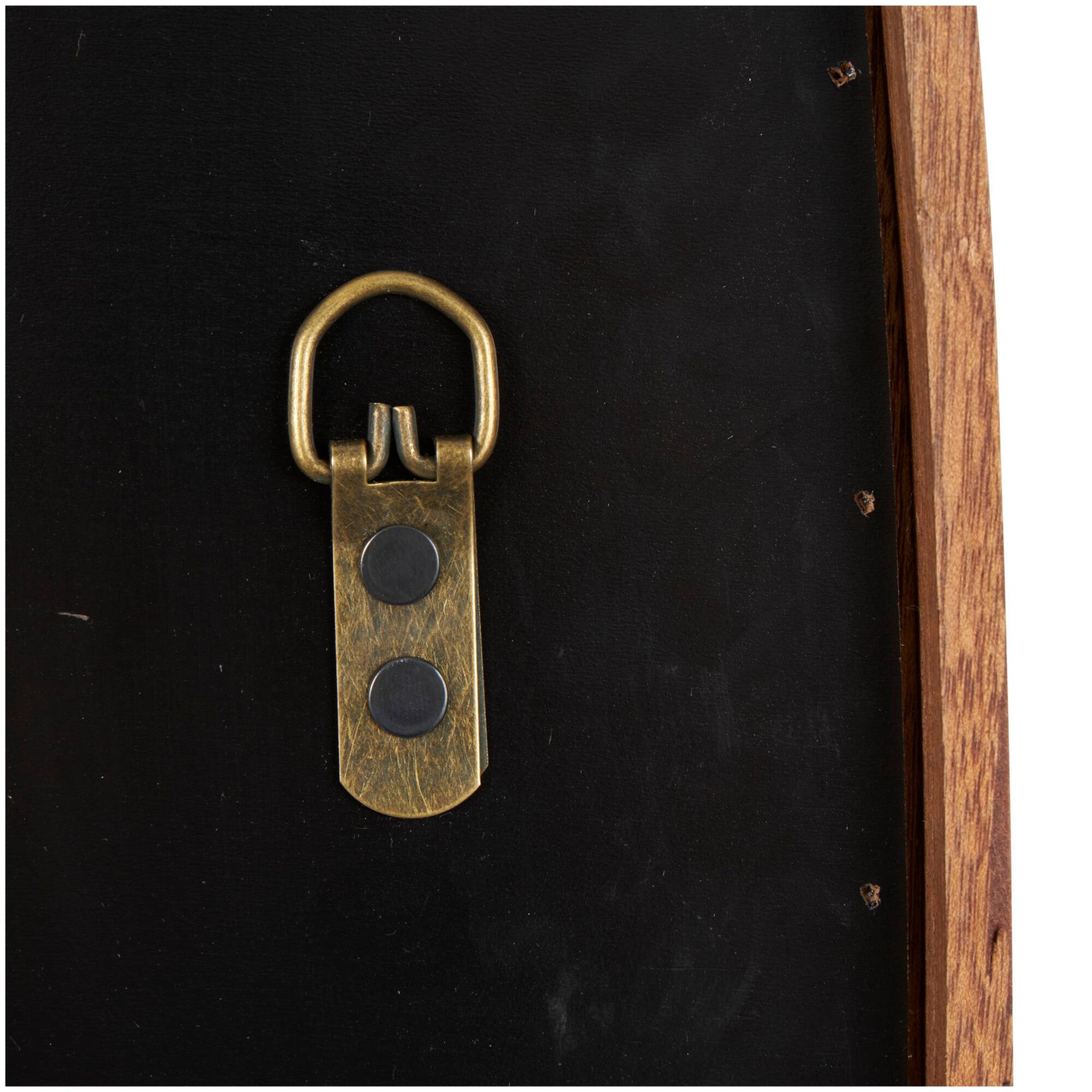 40" Brown Simplistic Wooden Wall Mirror with Rounded Edges